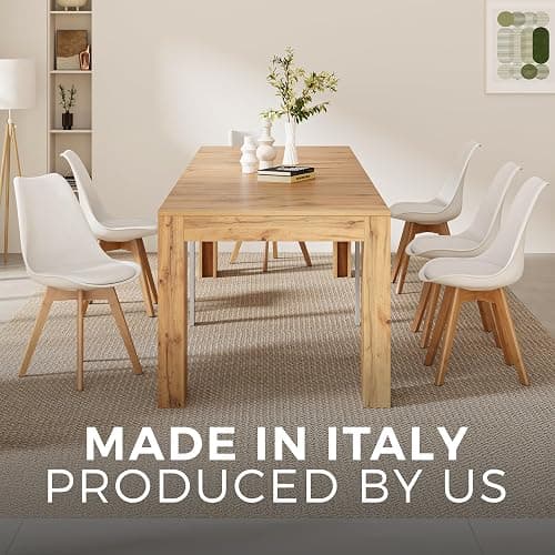 Mobili Fiver, Easy, Extendable Console Table with Extension Leaves Holder, 17.7(120.1) x35.4 in, Rustic Oak, Made in Italy thumbnail 8