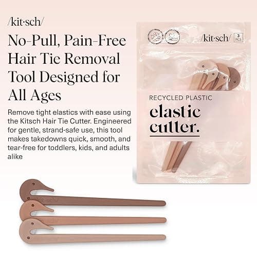 Kitsch Elastic Hair Tie Cutter Tool – Gentle, No Pull For Easy Elastic Bands For Hair Removal | Hair Rubber Bands Cutter | Ideal Gifts for Women & Mothers Day Gifts For Mom – Multicolor, 3pc Set thumbnail 2