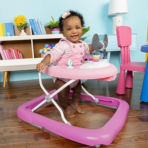 Bright Starts Disney Baby Minnie Mouse Forever Besties 2-in-1 Baby Activity Walker - Easy Fold Frame and Removable -Toy Station, 6 Months and up thumbnail 2