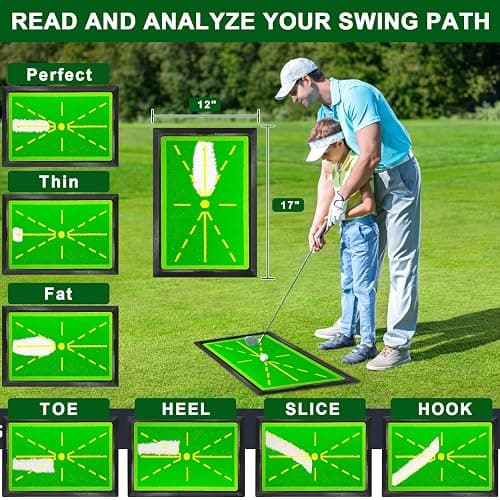 Golf Mat,Golf Chipping Game Mat, 6x6FT/6X4FT Golf Hitting Mat, Sticky Pro Playing Golf Game Practice Mat, Path Visual Feedback Golf Hitting Mat, Golf Mats Practice Outdoor and Indoor thumbnail 4