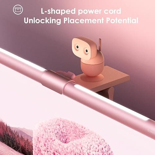Quntis Pink Monitor Light Bar with Remote, Eye-Care No Glare, Space Saving Computer Desk Lamp As Gifts for Girls, Stepless Dimming, Modern Aesthetic Desk Light Bar for Home Office Gaming Reading thumbnail 7
