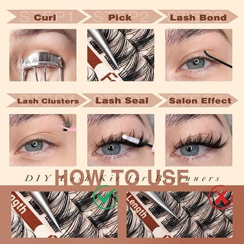 Focipeysa Wispy Lash Clusters Fairy Lashes 12-16mm Eyelashes Clusters Natural Look Lashes Extensions Salon Effect Individual Eyelash Extensions DIY Lash Extension at Home thumbnail 8