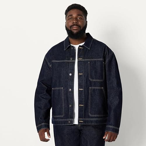 Amazon Essentials Men's Rigid Denim Relaxed-Fit Utility Jacket with Pockets thumbnail 7