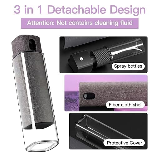CUIUD Touchscreen Screen Cleaner Kit 2 Pcs, Phone, Tablet and Car Screen Cleaner, Two in One Spray and Microfiber Cloth(Grey&Pink) - Pink+Grey thumbnail 3
