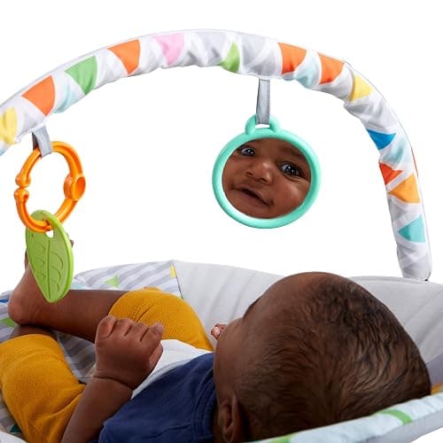 Bright Starts Baby Bouncer Soothing Vibrations Infant Seat - Removable -Toy Bar, Nonslip Feet, 0-6 Months Up to 20 lbs (Safari Fun) thumbnail 10