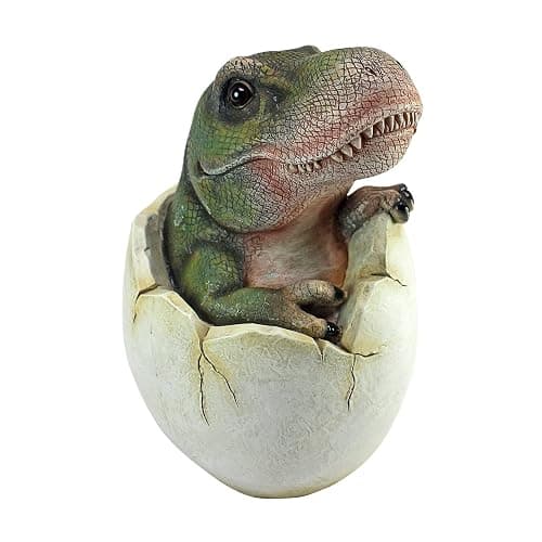 Design Toscano QM2728000 Baby Tyrannosaurus Rex Dino Egg Statue,Full Color - Image 1