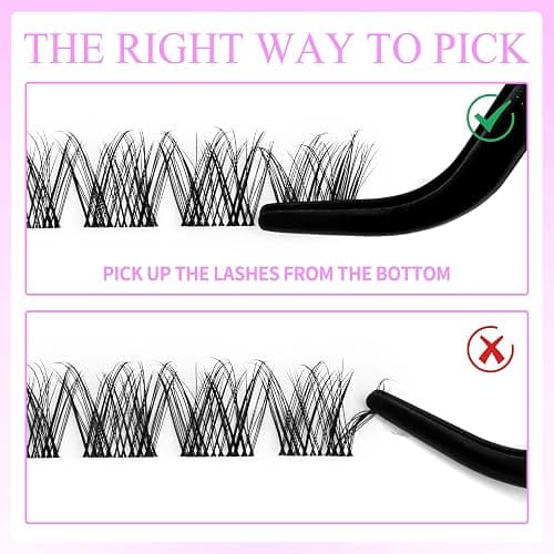 VEYESBEAUTY Lash Clusters Kit Individual Eyelash Extensions Thin & Invisible Band DIY False Eyelashes Newbie's Five-Second Series Wispy Lash Tray, LuxeBold KIT with Bond&Seal Remover Applicator thumbnail 5