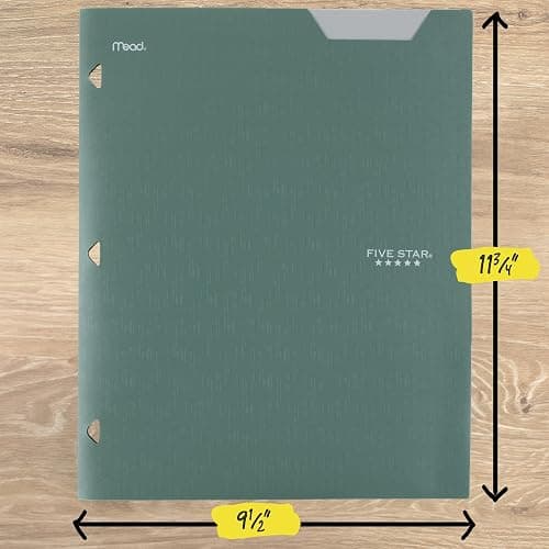 Five Star 2-Pocket Plastic Folder with Stay-Put Tabs, Fits 3-Ring Binder, Holds 8.5" x 11" Paper, Assorted Colors, 4 Pack (333420B) thumbnail 3