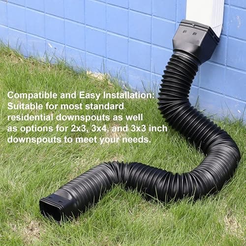 plusgutter Black 1-Pack Rain Gutter Downspout Extensions Flexible, Drain Downspout Extender,Down Spout Drain Extender, Gutter Connector Rainwater Drainage,Extendable from 21 to 68 Inches thumbnail 6