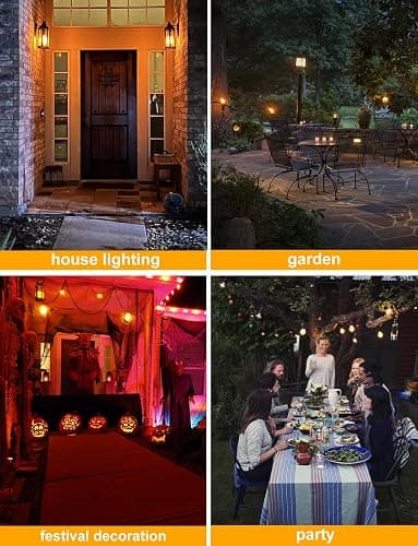 Hompavo 【Upgraded】 LED Flame Light Bulbs, 4 Modes Flickering Light Bulbs with Upside Down Effect, E26/E27 Flame Bulb for Halloween Christmas Party Patio Porch Home Indoor & Outdoor Decorations - 2 thumbnail 2