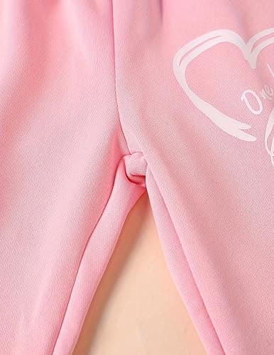 Fdqin Girls' 3 Pcs Letter Graphic Print Sweatpants Kids Athletic Joggers Pants with Pockets 4-14 Years thumbnail 6