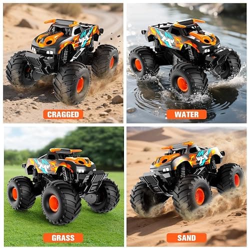Remote Control Car Monster Truck Toys,4WD Waterproof Off-Road RC Cars for All terrian,1:16 Amphibious Hobby Pick-up Truck Toy Vehicle Gifts for Boys Girls Presents Age 8 9 10 11 12+ thumbnail 3