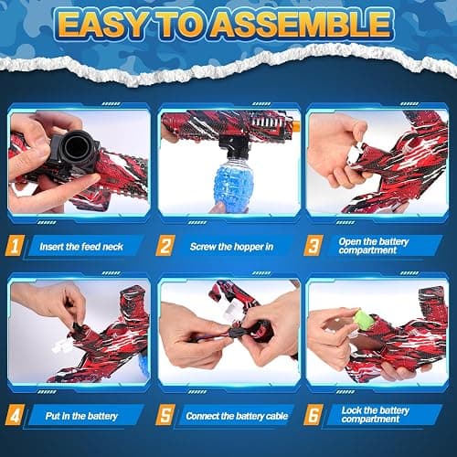 2 Set Electric Splatter Blaster Toy, Outdoor Team Games, Christmas, Halloween, Birthday, New Year Gift for Ages 14+ (Red+Blue) thumbnail 5
