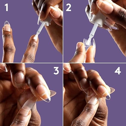 Mylee Fix N Flash Soft Gel Tips Kit - Nail Art Extensions, 3 Shapes, 216Pcs | LED Torch Lamp, USB Rechargeable, Movable Head, Prep Wipes & Half-moon Nail File, Full Cover thumbnail 6