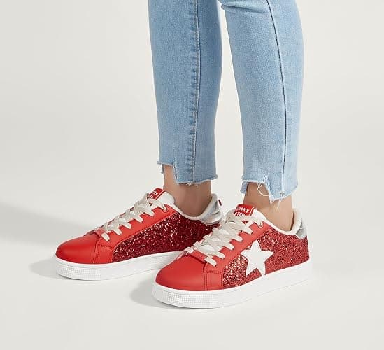 LUCKY STEP Women's Fashion Star Sneaker Lace Up Low Top Comfortable Cushioned Walking Shoes thumbnail 9