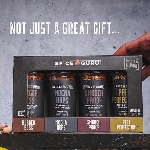 Spice Guru Grill Seasoning Gift Set - 4 Flavor BBQ Seasonings and Rubs - Christmas Gifts for Men Who Cook - BBQ Rub Gift Set - Christmas Grilling Gifts for Men - Gifts for Dad - Gifts for Him thumbnail 3