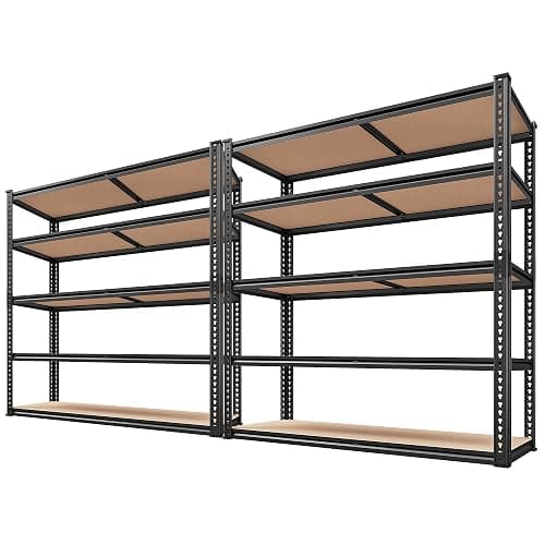 REIBII 2500LBS Garage Shelving Heavy Duty 72''H Storage Shelves 40" W Heavy Duty 5 Tier Metal Shelves Adjustable Pantry Shelf for Closet Pantry Basement Kitchen Warehouse 72" H x 40" W x 20" D, 2 Pack - Image 1