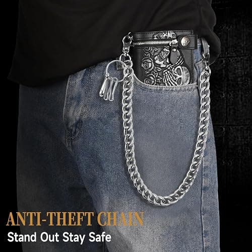 ZEKEE Wallet Chain Punk Jeans Chain Pants Chain Belt Chain Key Chain Hip Hop Goth Accessories for Women Men thumbnail 3