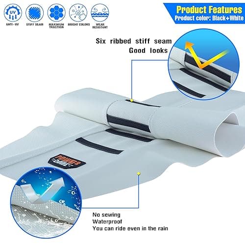 MCHMFG Universal Ribbed Dirt Bike Seat Cover - Gripper Soft Seat Cover for Most Dirt Pit Bike Motorcycle (White-White) - White-White thumbnail 3