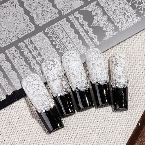 SUTOKAKA Lace Nail Stamping Plate, Stainless Steel Stamping Template | Lace Flowers Butterfly Print, Nail Art Stencil, DIY Printing Manicure Decoration Supplies, Home or Salon Use thumbnail 5