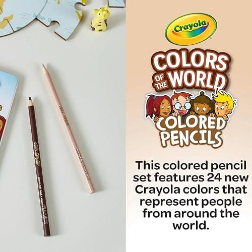 CRAYOLA Colours of the World Pencils - Assorted Colours (Pack of 24) | Colours That Represent Skin Tones from Around the World | Ideal for Kids Aged 3+ thumbnail 4