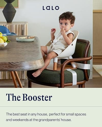 Lalo The Booster Seat for Babies & Toddlers, Children's Booster Seat, Easy to Clean Five-Point Safety Harness & Durable Non-Toxic Plastic Seat & Belly Bar - Sage thumbnail 3