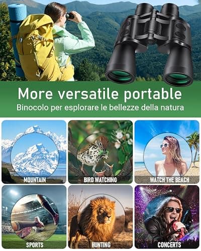 Sfeoot 20x50 Binoculars for Adults High Powered | Compact Waterproof,HD Vision,Easy Focus,BAK4 Prism,for Bird Watching, Hunting,Cruise Ship, Travel,Sport Games thumbnail 7