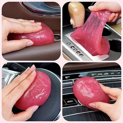 TeSabMi Car Cleaning Gel Car Cleaning Putty Car Putty Car Interior Cleaner Car Slime Car Detailing Kit Car Accessories White Elephant Gifts for Men Women Teens Adults Christmas Stocking Stuffers Pink thumbnail 3