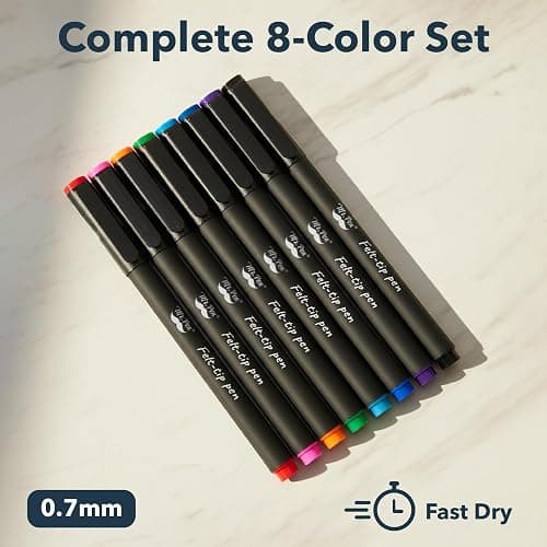 Mr. Pen- Felt Tip Pens, Assorted Colors, 8 Pack, 0.7mm thumbnail 3
