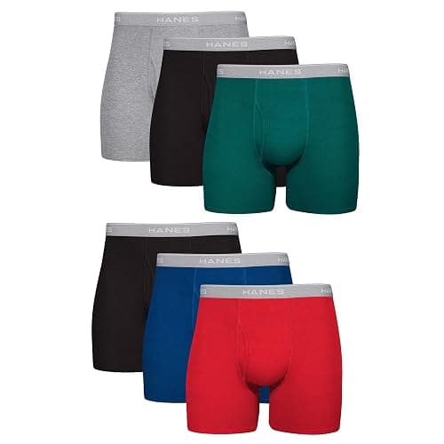 Hanes Men's Underwear Boxer Briefs Pack, Cool & Breathable Cotton Moisture-Wicking Underwear for Men, No Ride Up - Image 1