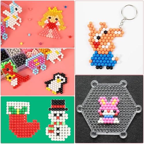 Fuse Beads Kit for Girls Ages 6+ – 4400 Pcs 5mm Beads in 32 Colors with Spray Bottle, Puzzle Guide, Clamps & Chains | Creative DIY Arts & Crafts Gift thumbnail 5