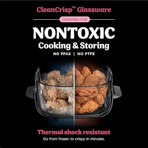 Ninja Crispi 4-in-1 Glass Air Fryer | 450°F | Non-Toxic | 4QT & 6-Cup Glass Containers w/Lids | Microwave, Freezer, Dishwasher Safe | Max Crisp, Air Fry, Bake, Recrisp | Cherry Crush | FN101DR thumbnail 6