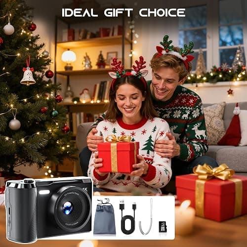 Digital Camera 2026 Upgrade for Photography, Video & YouTube | 56MP Autofocus Vlogging Camera with 3-Inch 180° Flip Screen, 16X Zoom, Built-in Flash, Compact Travel Camera with 32GB SD Card for Kids thumbnail 6