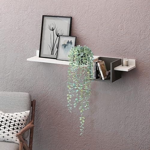 HOFMEFY Fake Hanging Plant Eucalyptus Artificial Faux Plants Indoor Small Wall Greenery Decor for Shelf with Black Pot Soft Green 1PCS 23Inch Long thumbnail 2