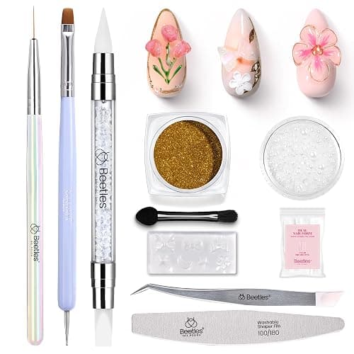 Gel Nail Art With Crome  - Image 1