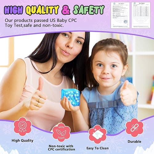 Squishy Fidget Toys Adults Stress Cube - Glow in The Dark Snowflakes Sensory Toys for Kids with Autism Stress Balls for Kids Teens Squeeze Squishy Toys Easter Basket Stuffers thumbnail 6