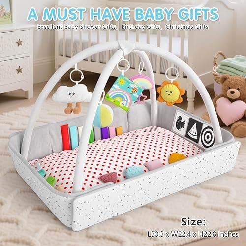 Baby Play Gym Mat Tummy Time Mat Activity Center for Newborn Infant Gifts Babies Shower Gifts for Boy Girl Baby 0-3-6-9-12 Months Skill Development Newborn Infant Babies Essentials Gifts thumbnail 6