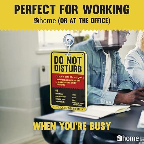 At-Home Do Not Disturb Sign Funny Privacy for the Office Cubicle Desk or Personal Room Door Sign thumbnail 4