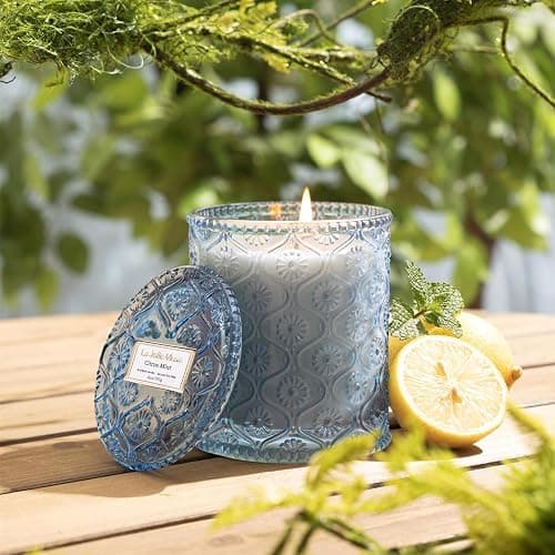 LA JOLIE MUSE Citrus Mint Candle – Yuzu, Mint & Tonka | 6 oz Natural Soy Wax | 40 Hours Clean Burn | Gift-Ready for Hosts | Fresh Citrus Candle | Elegant Home Décor thumbnail 3