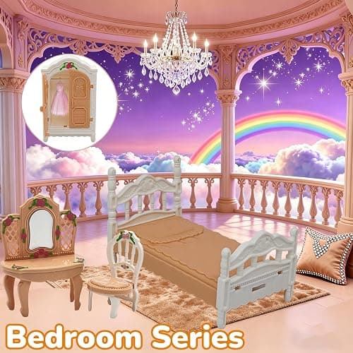 Doll House Furniture Accessories Four Major Series: Living Room, Bedroom, Bathroom, Kitchen Miniature Dollhouse Furniture Birthday (Style-C) thumbnail 6