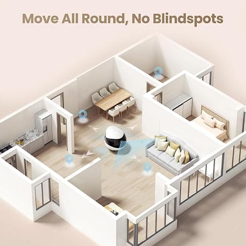 Enabot EBO FamilyBot Home Camera Robot EBO Air 2: 2K Movable Pet Camera, Indoor Robot Companion, Custom Facial Expression, Auto-Recharge, Battery-Operated, 2-Way Talk, Night Vision(Jay Blue) thumbnail 3