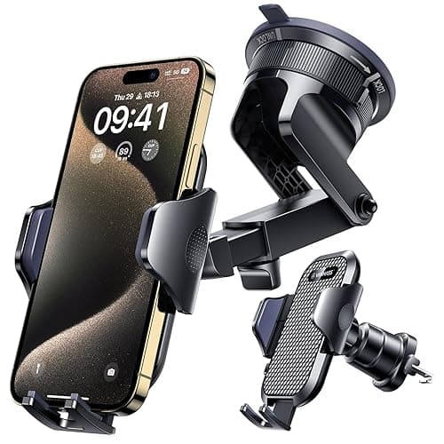 [2025 True Military-Grade] Car Phone Holder VANMASS [Upgraded Strongest Suction & Clip] Cell Phone Mount for Dashboard Windshield Vent,Truck Cradle Stand for iPhone 16 Pro Max 15 14 13 Samsung Android - Image 1