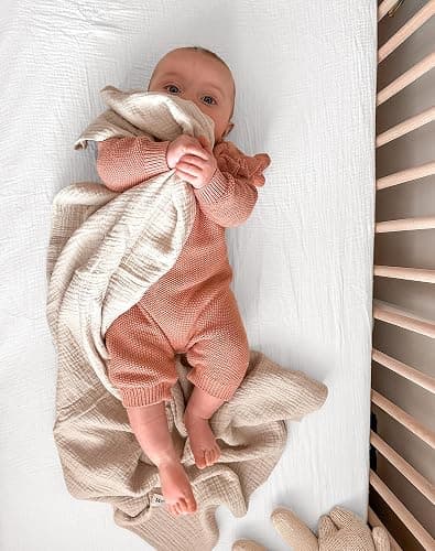 Mini Crib Sheets for Baby Boy Girl 2 Pack, Neutral Mini Crib Mattress Sheet 24" x 38", Muslin Nursery Bedding Soft and Breathable Comfort (White & White) thumbnail 4