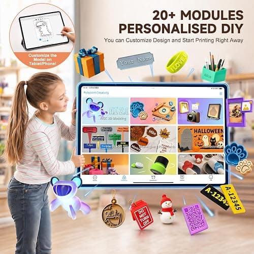 HEPHi3D TINA2S 3D Printer for Kids, Fully Assembled 3D Printers for Beginners with Huge Library APP Control, WiFi Mini 3D Printer Auto Leveling, Kid 3D Printers High Precise for Home, School, Office thumbnail 4