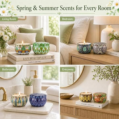 Scented Candles Gift Set for Women, 12 Pack | 100% Natural Soy Wax, 12 Assorted Scents, 300 Hrs Burning Time, Gift-Ready Box for Women, Ideal for Relaxation And Home Décor thumbnail 4