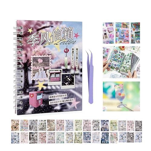 Japanese Stickers for Journaling Supplies,Scenery Japanese Sticker Book | 600+,30 Sheets Decorative Scenery Sentences Japanese Sticker Book for Scrapbooking,Junk Journal Supplies, DIY Crafts - Image 1