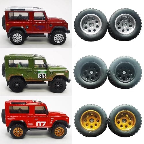 9 Set 1/64 Wheels for Trucks 1 64 Wheels Off Road Simulation Custom Rubber Tires with 3 Colors & 3 Styles Rims Suitable for Modification 1/64 Diecast Offroad Cars thumbnail 7