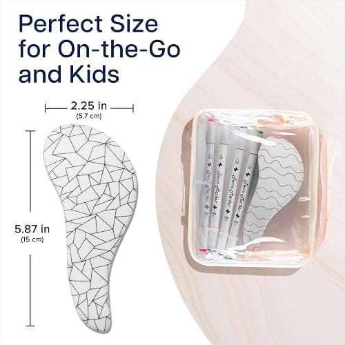 Crave Naturals Color Your Own Small Kids Hair Brush, 2pk - Arts & Crafts, Mini Detangler for Toddlers - Activities for Children 4-8 (Wavy/Mosaic) thumbnail 4