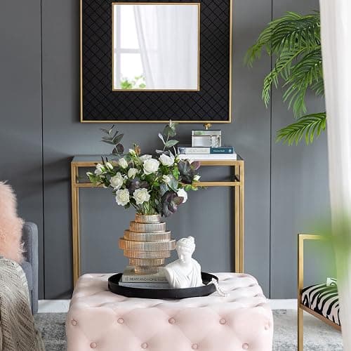 A&B Home Amber Fluted Geometric Vase - Tiered Decorative Glass Vase, Tabletop Home Decor, Bedroom Living Room Accent Piece Entryway Console Table Sideboard Flower Vase, 9" x 9" x 10" thumbnail 2