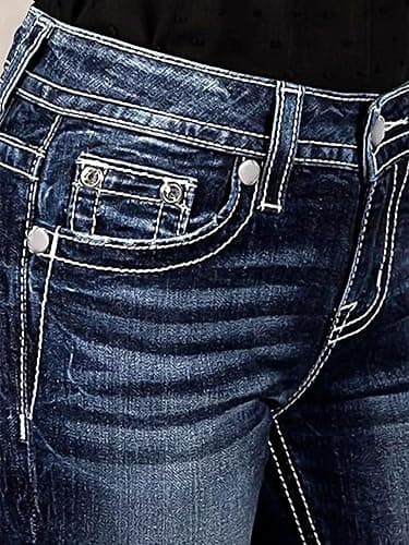 Flamingals Butt Lifting Bootcut Jeans Stretchy Casual Fall Winter Trendy Flare Leg Jeans for Women thumbnail 4